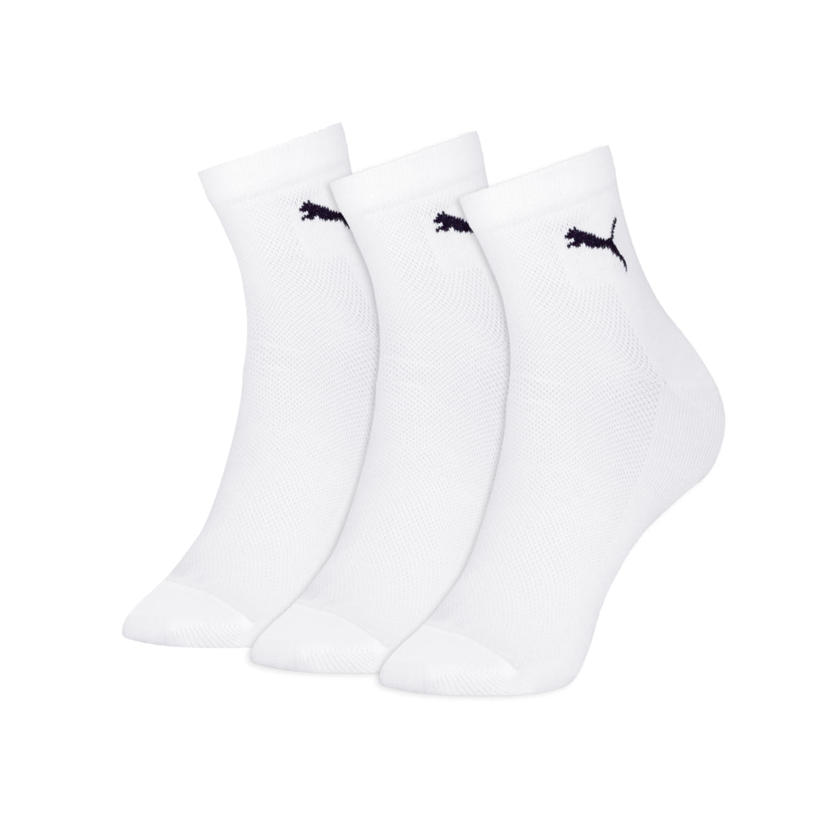 Kit 3 Meias Cano Curto Branca - Puma