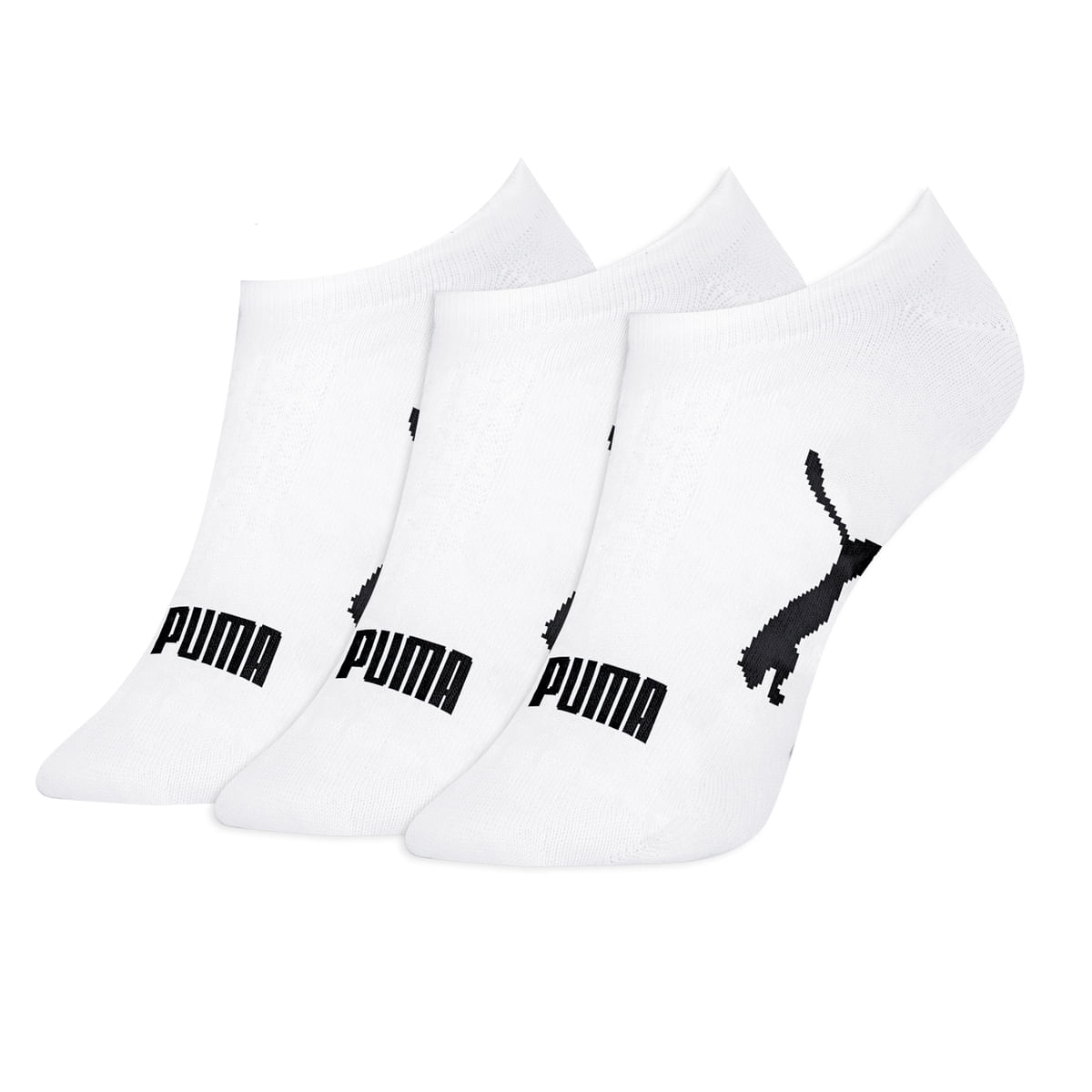 Kit 3 Meias Invisíveis Brancas - Puma