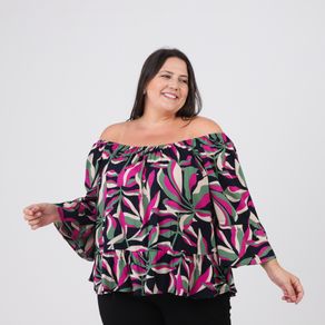 Blusa-Ciganinha-3-4-Estampada-Azul---Viva-Plus