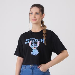 Blusa-Manga-Curta-Disney-Stitch-Preto---Love-Trend-