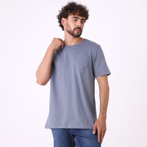 Camiseta-Manga-Curta-Malha-Jet-Com-Bolso-Liso-Azul--ID-BASic