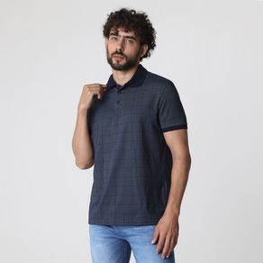 Polo-Manga-Curta-Jacquard-Quadrado-Com-Bordado-Marinho---Id-Casual