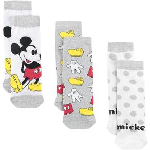 Kit-3-Meias-Estampa-Mickey-Branco---Disney