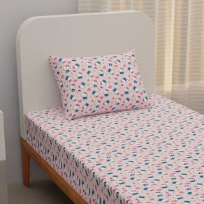 Jg-De-Cama-Malha-Casal-Hello-Kitty-Core-Pink