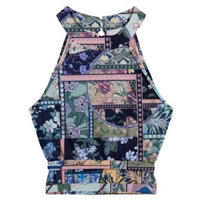 Blusa De Alça Feminina Estampada Endless Azul G