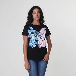 Blusa-Manga-Curta-Disney-Stitch-Preto---Love-Trend-