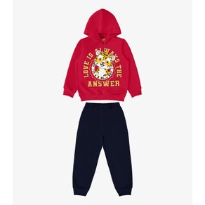 Conjunto Infantil Blusão Com Calça Rovi Kids Vermelho 8