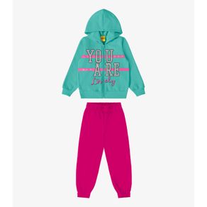 Conjunto Jaqueta Com Capuz E Calça Rovi Kids Verde 14