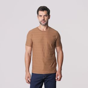 Camiseta-Manga-Curta-Malha-Texturizada-Marrom---Id-Casual