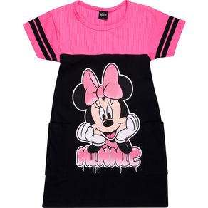 Vestido-Manga-Curta-Infantil-Minnie-Preto---Disney-