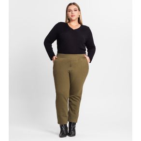 Calça Feminina Em Moletom Plus Size Rovitex Verde Plus G2