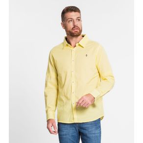 Camisa Masculina Manga Longa Em Tricoline Diametro Amarelo M