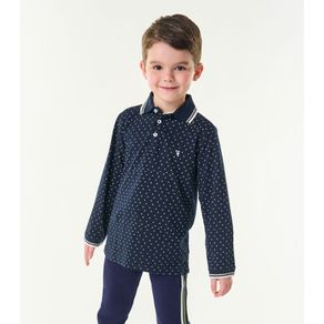 Camisa Polo Infantil Manga Longa Trick Nick Azul 4