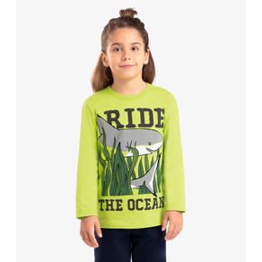 Camiseta Infantil Manga Longa Rovi Kids Verde 3