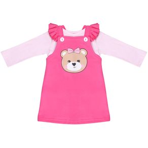 Jardineira-Salopete-Menina-Urso-Liso-Rosa