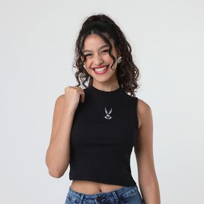 Blusa-Sem-Manga-Pernalonga-Preto-Estampado