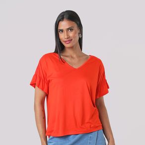 Blusa-Manga-Curta-Laranja-Viva-Casual