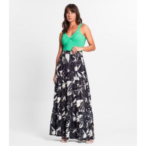 Saia Longa Feminina Estampada Rovitex Preto P