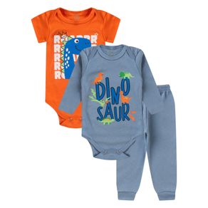 Kit Body Infantil 3 Peças Kappes Laranja M