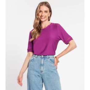 Blusa Feminina Manga Curta Rovitex Roxo M