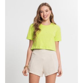 Blusa Juvenil Feminina Com Pérolas Minty Verde 12