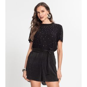 Blusa Feminina Com Strass Endless Preto P