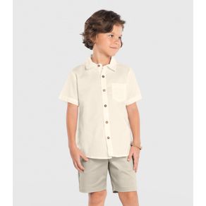 Conjunto Infantil Camisa Com Bermuda Trick Nick Bege 1