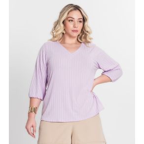 Blusa Canelada Plus Infinita Cor Roxo Plus G1