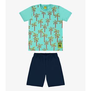 Conjunto Infantil Camiseta Com Bermuda Rovi Kids Azul 8