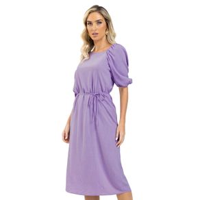 Vestido Midi Viscose Slub Prime Endless Roxo G