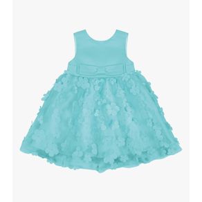 Vestido Infantil Com Tule Bordado Trick Nick Azul 2