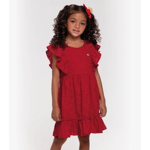 Vestido Infantil Em Laise Trick Nick Vermelho 10