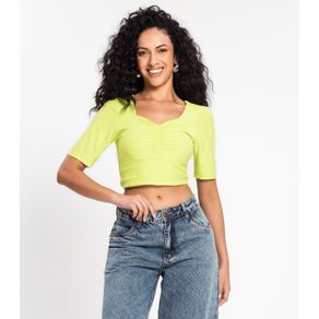 Blusa Cropped Feminina Rovitex Verde GG