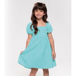 Vestido Infantil Em Linho Trick Nick Azul 12