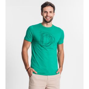 Camiseta Masculina Meia Malha Diametro Verde P