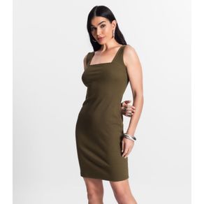 Vestido Canelado Feminino Select Verde M