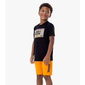 Conjunto Infantil Camiseta Com Bermuda Rovi Kids Preto 14