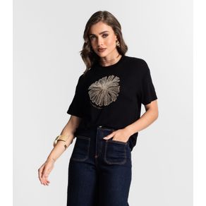 Blusa Feminina Manga Curta Endless Preto G