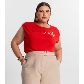 Camiseta Plus Size Feminina Secret Glam Laranja Plus G3