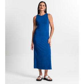 Vestido Midi Em Molecotton Rovitex Azul GG