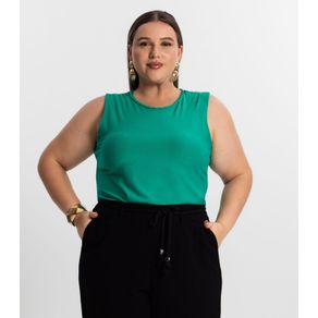 Regata Feminina Plus Size Secret Glam Verde Plus G4