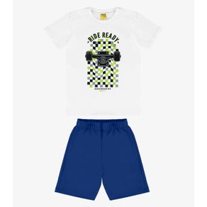 Conjunto Infantil Camiseta Com Bermuda Rovi Kids Branco 4