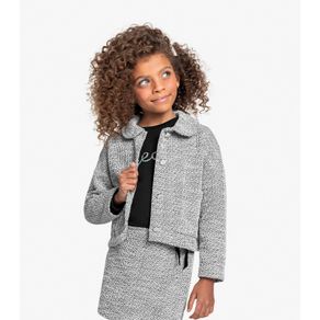 Casaco Infantil Tweed Shine Trick Nick Preto 4