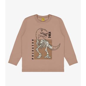 Camiseta Manga Longa Dinossauro Rovi Kids Marrom 10