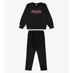 Conjunto Infantil Blusão Com Legging Rovi Kids Preto 4