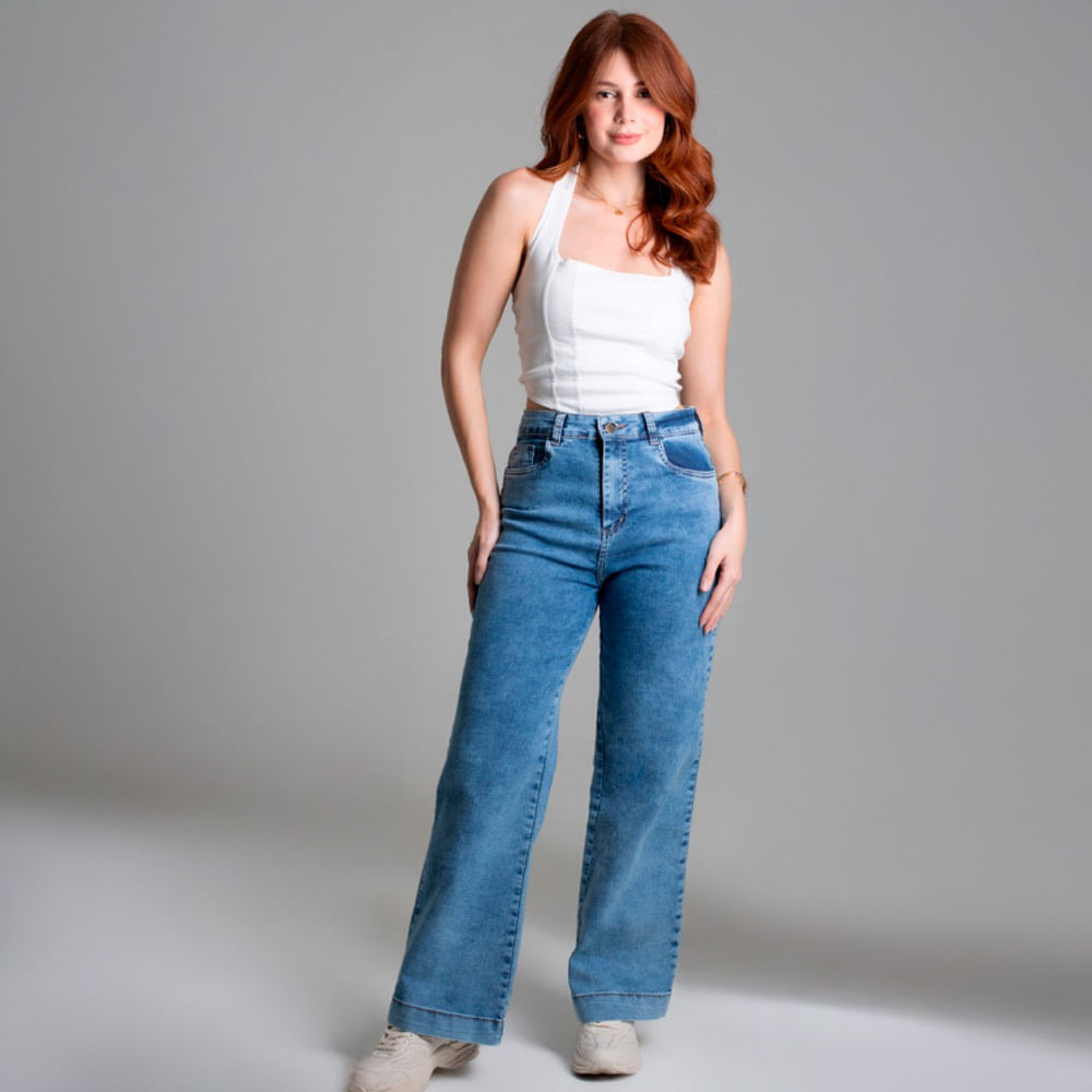 Calça Jeans Wide Leg - Sawary