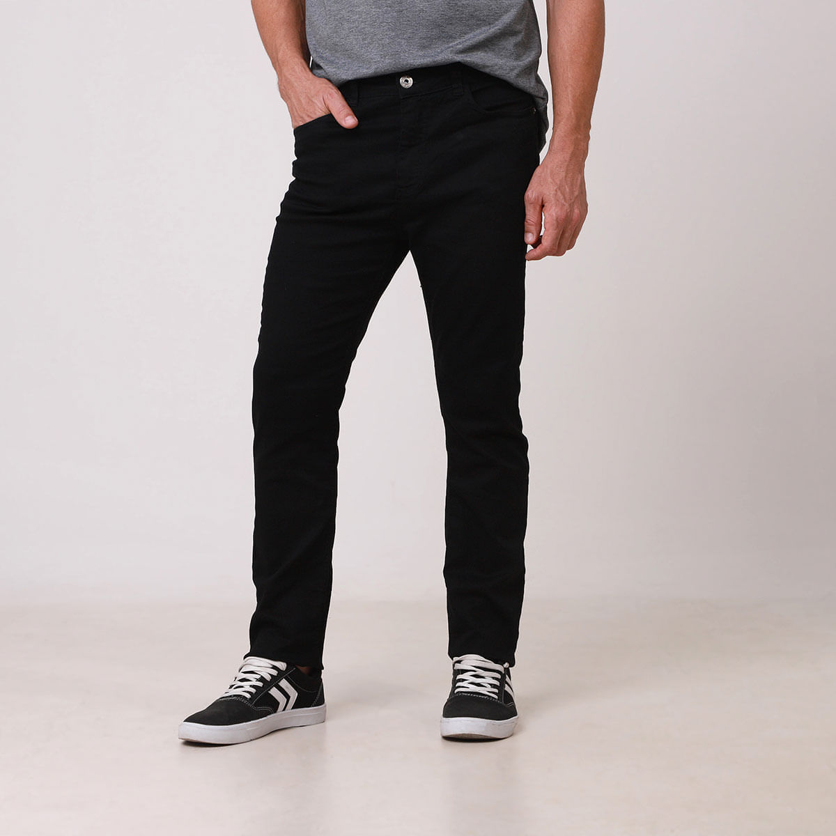 Calça Jeans Masculina Preta Slim Lisa - INK