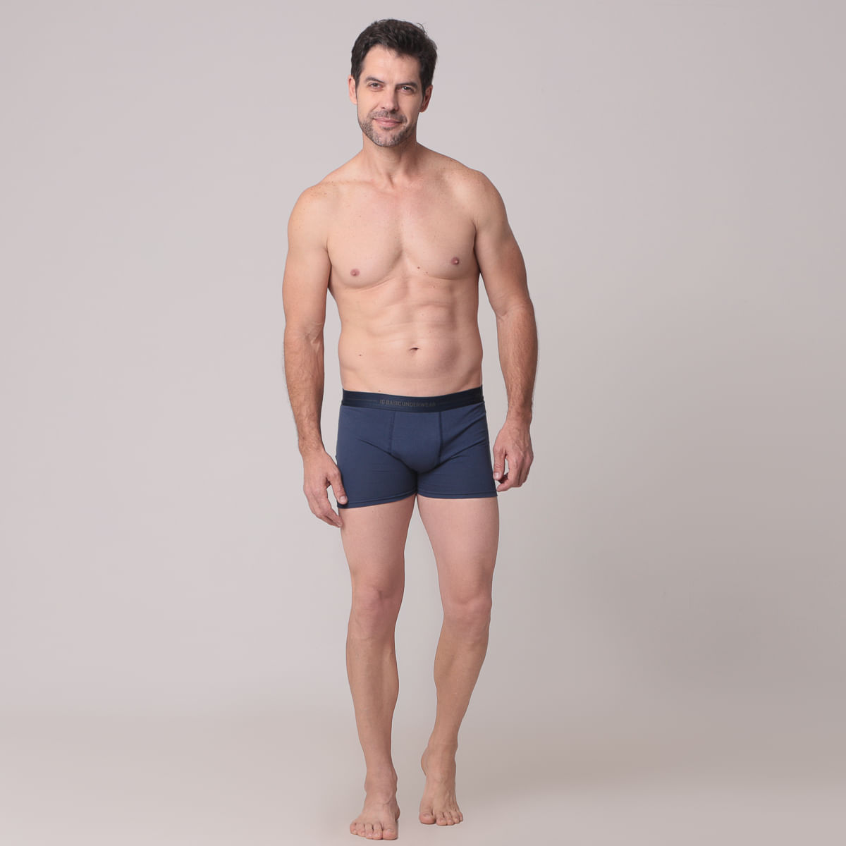 Cueca Boxer Algodão Azul - Tamanho G - ID