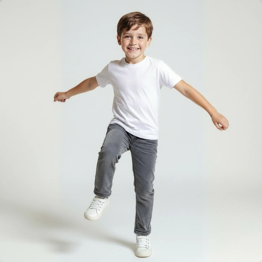 Camiseta Infantil Branca Lisa Manga Curta Yeapp Tam 10