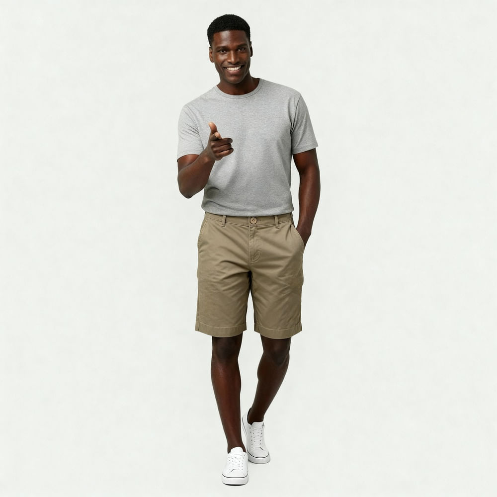 Bermuda Sarja Casual Chino Caqui - INK